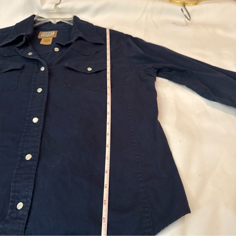 Women's Navy Button Down Shirt - Picture 12 of 16